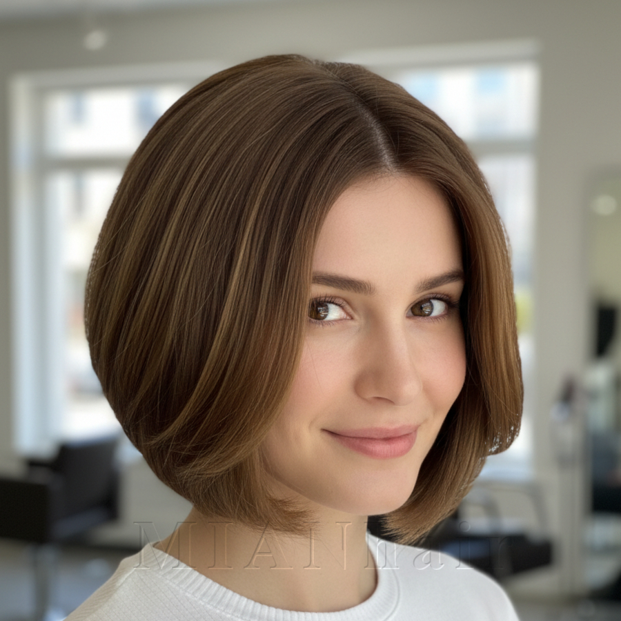 伸ばしかけボブの女性