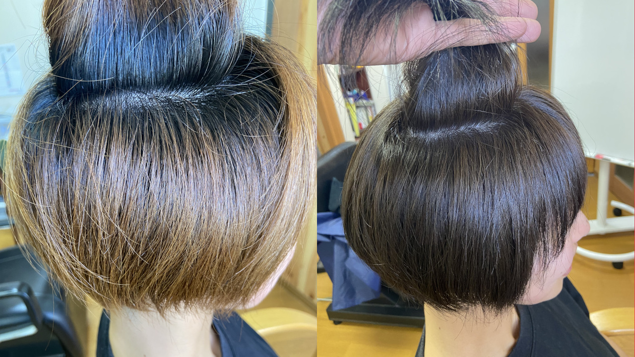 アッシュ系ブラウン暗めに落ち着いたアッシュグレーブラウンに