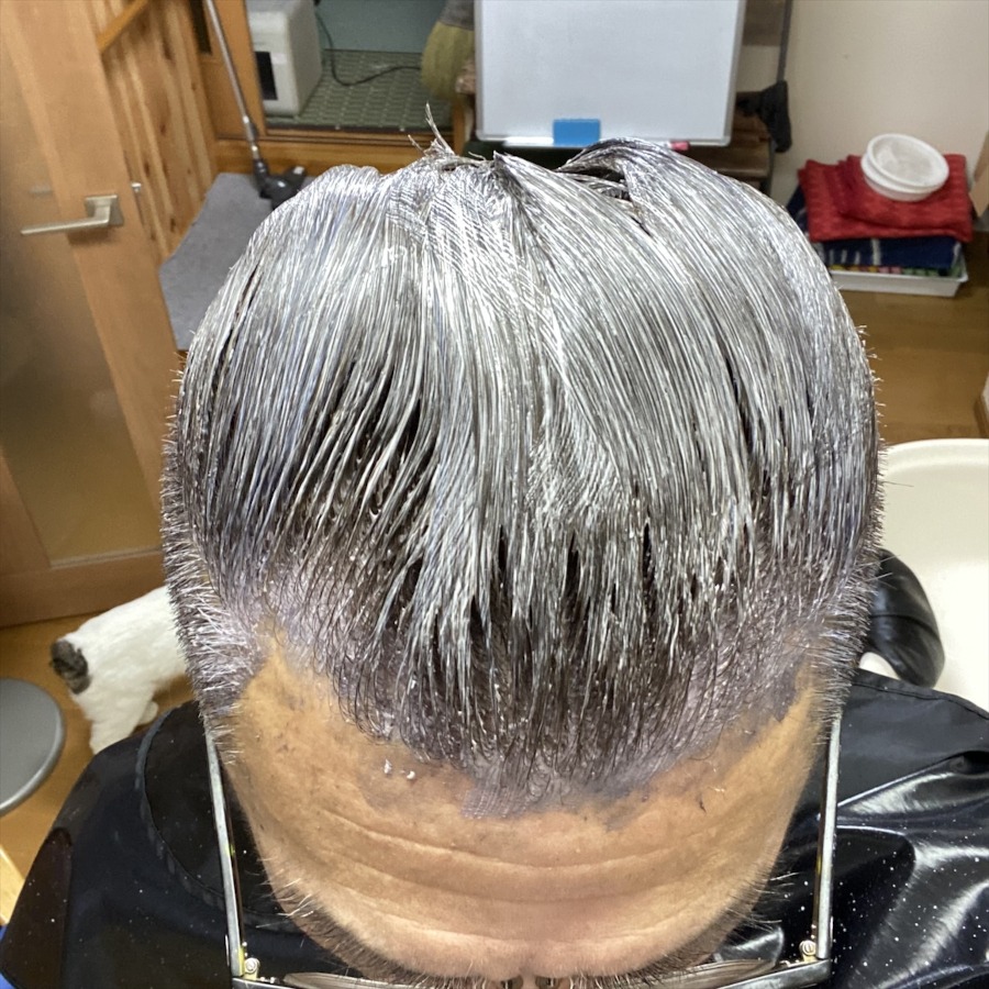 シルバーグレーの薬剤塗布画像
