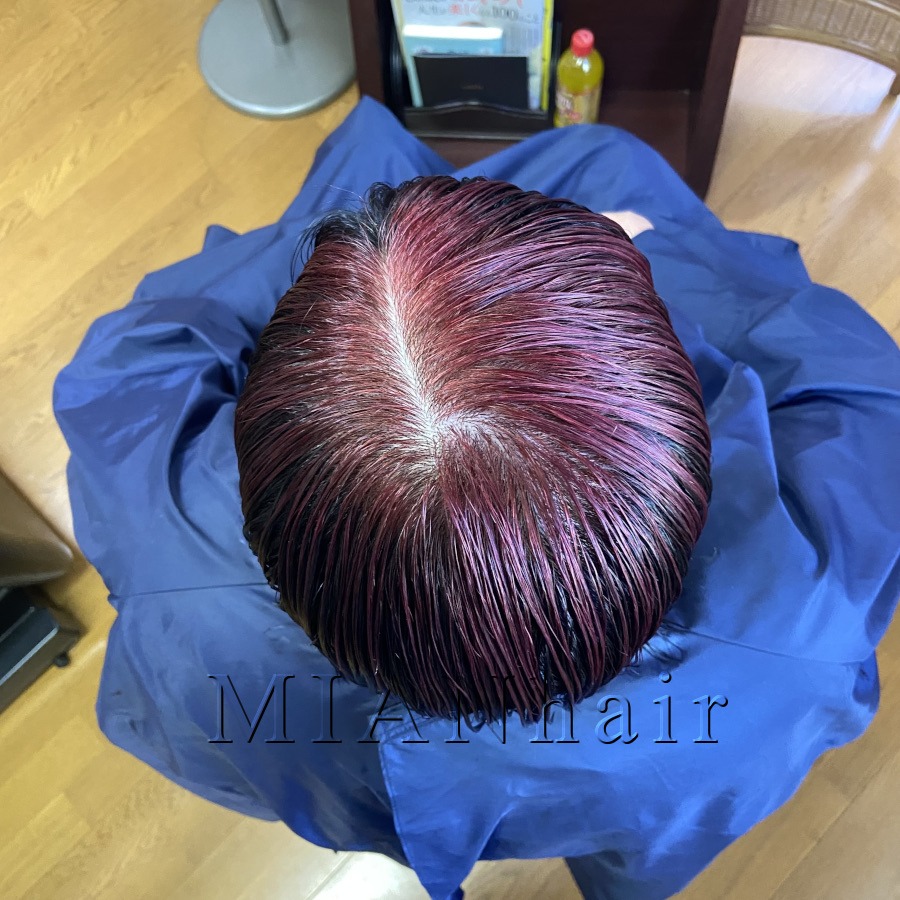 髪質改善ストレートとヘアカラー同時施術アフター画像